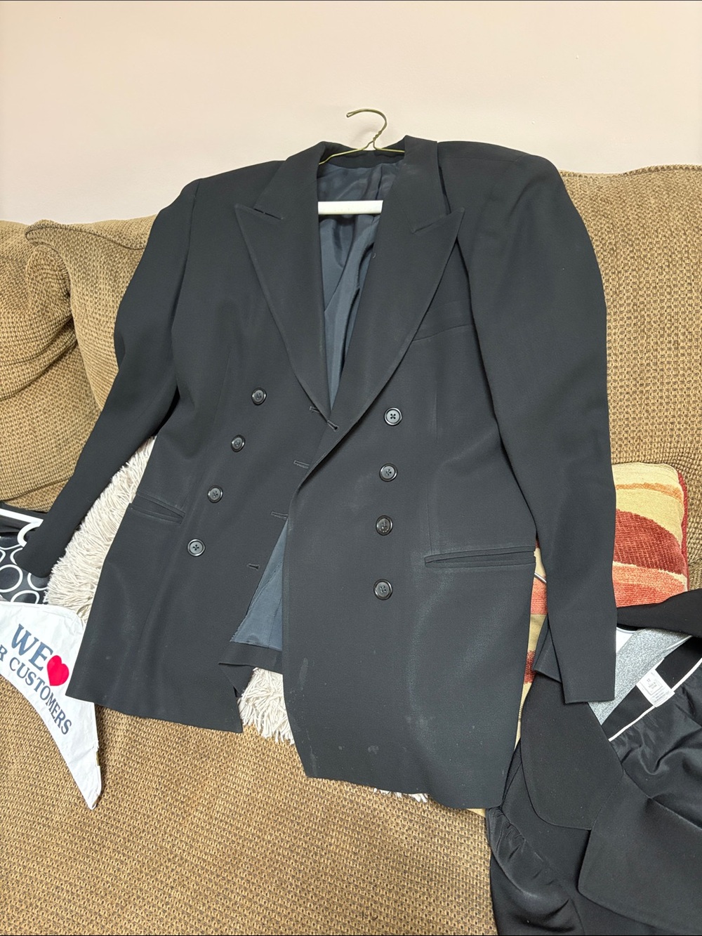 DKNY Women's Double-Breasted Black Blazer